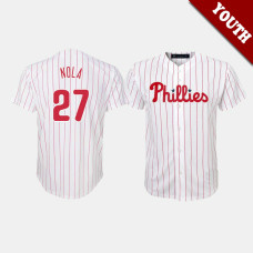 Youth Philadelphia Phillies Aaron Nola #27 White Replica Home Jersey