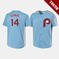 Youth Philadelphia Phillies Jim Bunning #14 Light Blue Cooperstown Collection Road Jersey