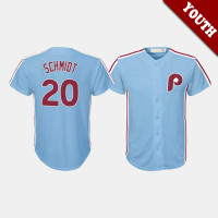Youth Philadelphia Phillies #20 Mike Schmidt Cooperstown Collection Road Light Blue Jersey