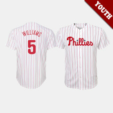 Youth Philadelphia Phillies Nick Williams #5 White Replica Home Jersey