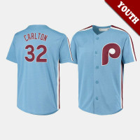 Youth Philadelphia Phillies Steve Carlton #32 Light Blue Cooperstown Collection Road Jersey