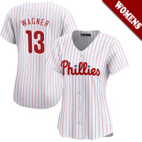 Billy Wagner #13 Philadelphia Phillies Women's Home Retired Player Jersey - White Limited