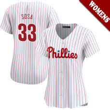 Edmundo Sosa #33 Philadelphia Phillies Women's Home Jersey - White Limited