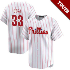 Edmundo Sosa #33 Philadelphia Phillies Youth Home Jersey - White Elite