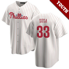 Edmundo Sosa #33 Philadelphia Phillies Youth Home Jersey - White Replica