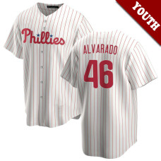 Jose Alvarado #46 Philadelphia Phillies Youth Home Jersey - White Replica