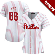 Jose Ruiz #66 Philadelphia Phillies Women's Home Jersey - White Limited