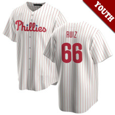 Jose Ruiz #66 Philadelphia Phillies Youth Home Jersey - White Replica