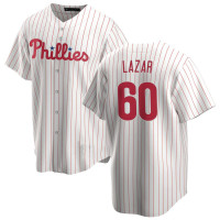 Max Lazar #60 Philadelphia Phillies Home Jersey - White Replica Max Lazar #60 Philadelphia Phillies Home Jersey - White Replica