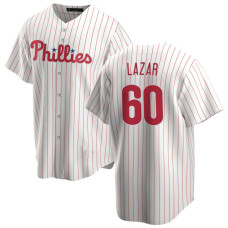 Max Lazar #60 Philadelphia Phillies Home Jersey - White Replica