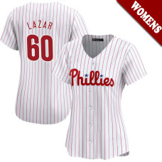 Max Lazar #60 Philadelphia Phillies Women's Home Jersey - White Limited