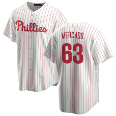 Michael Mercado #63 Philadelphia Phillies Home Jersey - White Replica