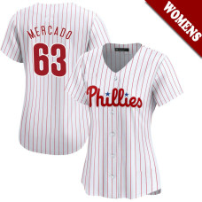 Michael Mercado #63 Philadelphia Phillies Women's Home Jersey - White Limited