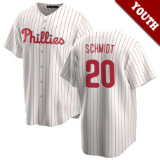 Mike Schmidt #20 Philadelphia Phillies Youth Home Retired Player Jersey - White Replica