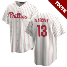 Rafael Marchan #13 Philadelphia Phillies Youth Home Jersey - White Replica