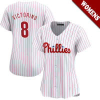 Shane Victorino #8 Philadelphia Phillies Women's Home Retired Player Jersey - White Limited